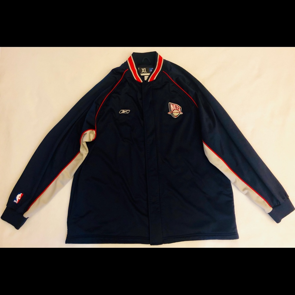 NBA NETS THROWBACK ON COURT WARMUP JACKET MENS XL